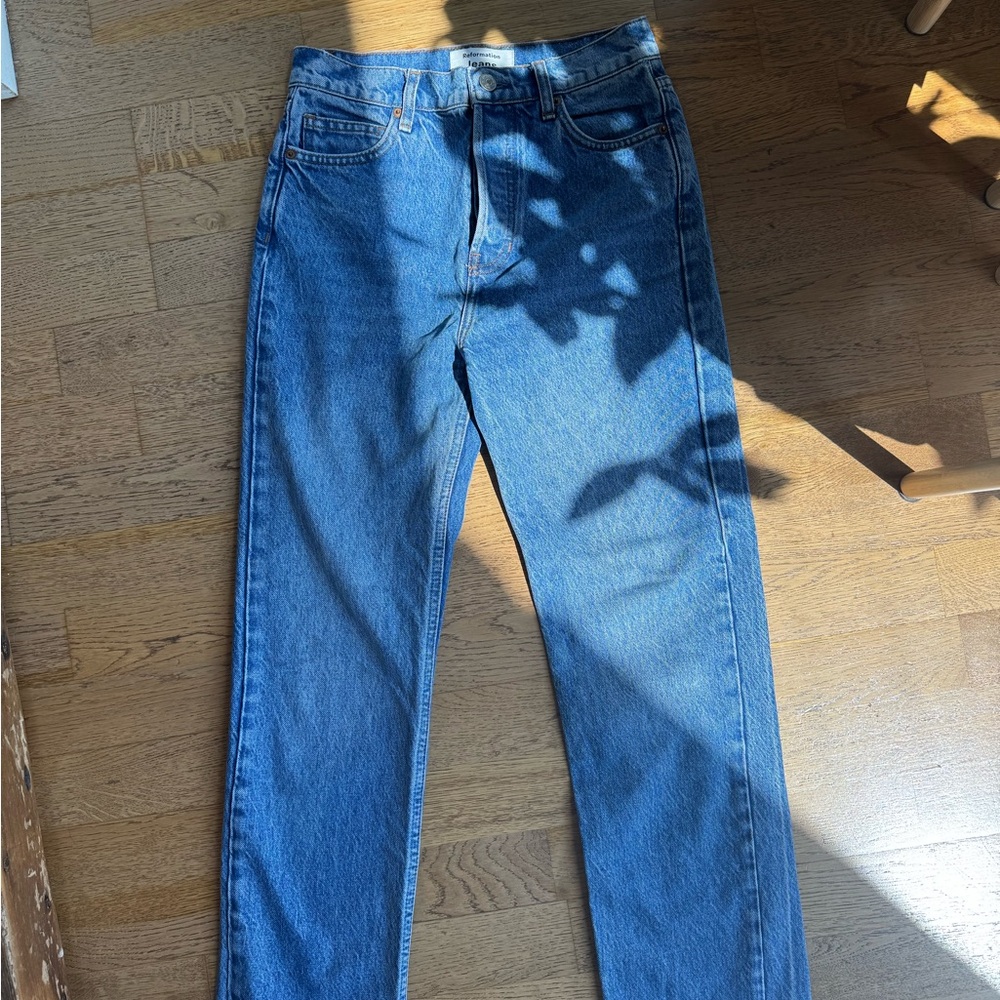 Reformation Blue Straight Leg Jeans